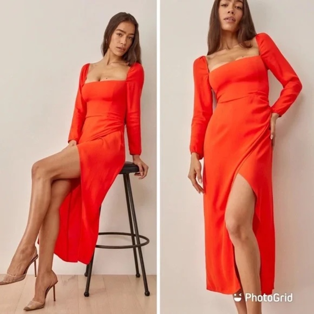 NWT Reformation Hilda long-sleeve midi dress